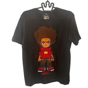 Official Boondocks Signature Black 3D Huey Shirt Size Small